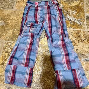 686 Women's Snowboard Pants XS Multicolor Plaid Winter Casual